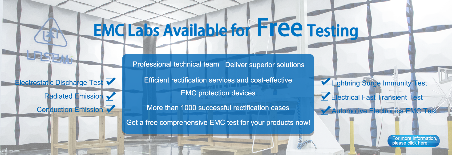 EMC labs available for free testing